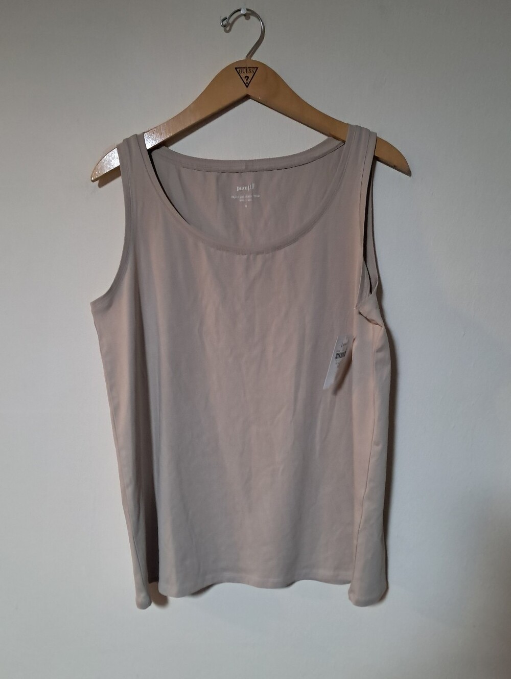 J.jill Pure Jill Womens Easy Tank Scoop Neck Classic Supima Cotton Sandbar Sz. M